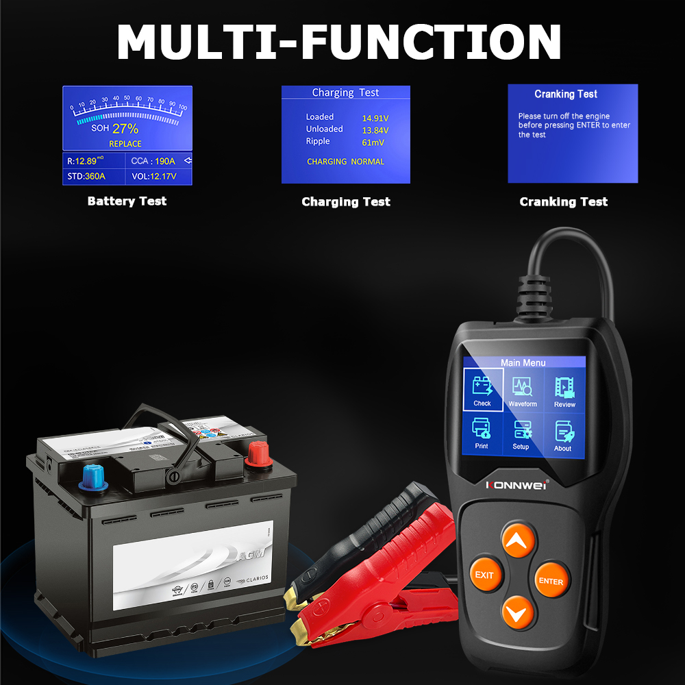 KONNWEI KW600 Probador Profesi - Battery Load Tester reseña y precio