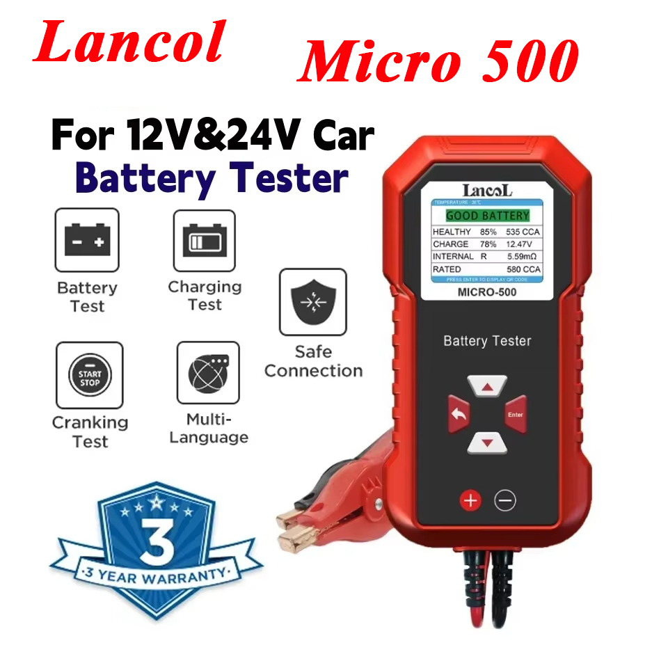 Lancol Micro 500 12V 24V proba - Battery Load Tester reseña y precio