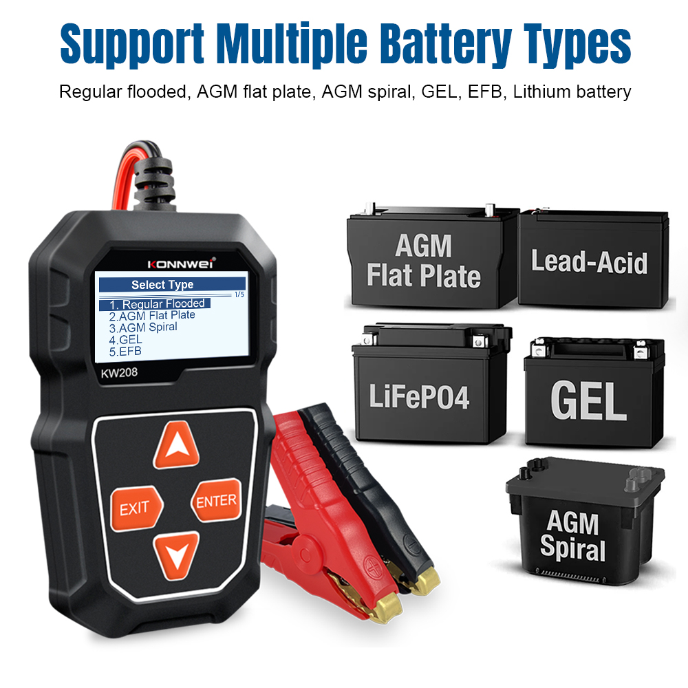 KONNWEI KW208 Probador Profesi - Battery Load Tester reseña y precio